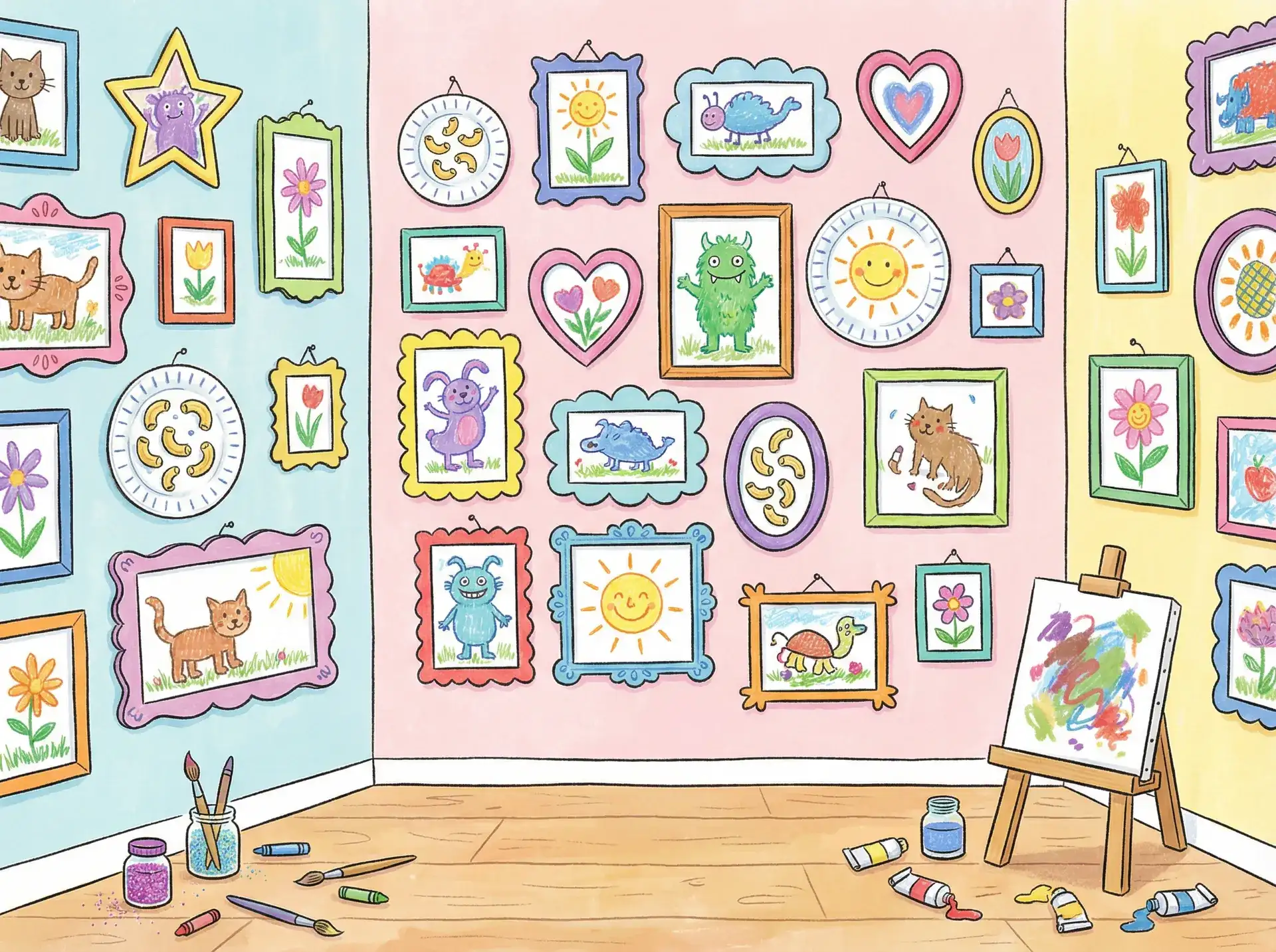小朋友的彩色画作 - video 人和兽 创意展示